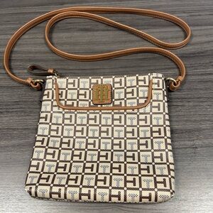 Tommy Hilfiger Logo Crossbody Brown & Beige Purse Handbag